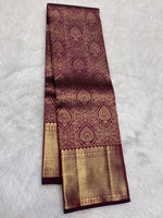 Load image into Gallery viewer, Classic Wine Red 2gm Zari Bridal Elegance Kanchipuram Handloom Silk Saree SS28197
