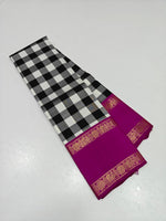 Load image into Gallery viewer, Classic Checker &amp; Deep Pink 2gm Zari Elegance Kanchipuram Handloom Silk Saree SS26933

