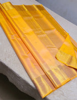 Load image into Gallery viewer, Classic Sunny Yellow 2gm Zari Kanchipuram Handloom Silk Saree SS26561
