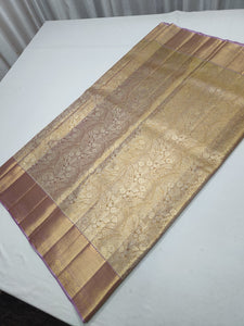 Classic Antique Lavender 1point5gm Zari Bridal Elegance Kanchipuram Handloom Silk Saree SS23786