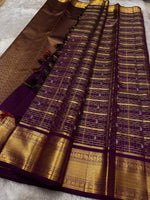 Load image into Gallery viewer, Classic Berry Plum Elegance Kanchipuram Handloom Silk Saree SS24544
