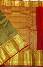 Load image into Gallery viewer, Classic Black &amp; Maroon Red 2gm Zari Elegance Kanchipuram Handloom Silk Saree SS24461
