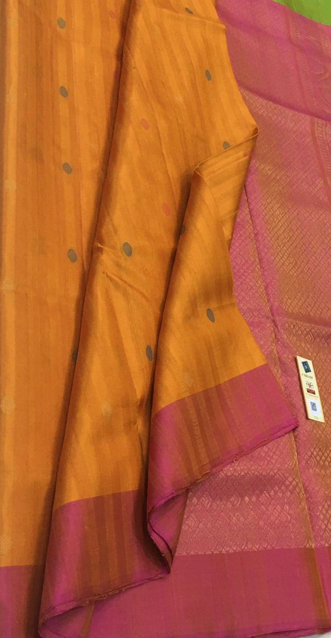 Orange Rose Elegance Handloom Soft Silk Saree SS22344