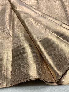 Antique Gold 2gm Zari Bridal Elegance Kanchipuram Handloom Silk Saree SS24823