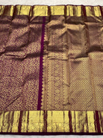 Load image into Gallery viewer, Classic Wine Red Bridal Elegance Kanchipuram Handloom Silk Saree SS26882
