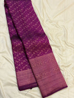 Load image into Gallery viewer, Classic Berry Pink 2gm Zari Brocade Bridal Elegance Kanchipuram Handloom Silk Saree SS27645
