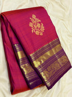 Load image into Gallery viewer, Classic Deep Pink &amp; Vadamalli 2gm Zari Vintage Elegance Kanchipuram Handloom Silk Saree SS27893

