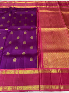Classic Vadamalli & Berry Pink 2gm Zari Kanchipuram Handloom Silk Saree SS25951