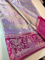 Load image into Gallery viewer, Classic Lavender &amp; Deep Pink Meenakari Bricade Bridal Elegance Kanchipuram Handloom Silk Saree SS25331
