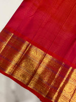 Load image into Gallery viewer, Classic Dark Chocolate Brown &amp; Brick Red 2gm Zari Elegance Kanchipuram Handloom Silk Saree SS28594
