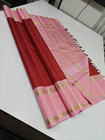 Load image into Gallery viewer, Classic Orange &amp; Baby Pink 2gm Zari Korvai Kanchipuram Handloom Silk Saree SS26645
