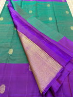 Load image into Gallery viewer, Classic Jade Green &amp; Vadamalli 2gm Zari  Elegance Kanchipuram Handloom Silk Saree SS24762
