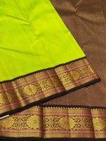 Load image into Gallery viewer, Spring Green &amp; Plum 2gm Zari Elegance Kanchipuram Handloom Silk Saree SS22111
