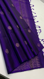 Classic Eminence Violet Elegance Handloom Soft Silk Saree SS24411