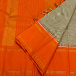 Load image into Gallery viewer, Classic Chalk Beige &amp; Orange 1gm Korvai Kanchipuram Handloom Silk Saree SS26275
