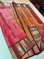 Load image into Gallery viewer, Deep Pink &amp; Plum Elegance Kanchipuram Tissue Handloom Silk Saree SS25377
