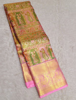 Load image into Gallery viewer, Classic Light Pink 3gm Zari 4D Mogal Designed Bridal Elegance Kanchipuram Handloom Silk Saree SS26544
