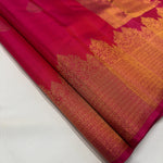 Load image into Gallery viewer, Classic Dark Pink 2gm Zari Temple Bridal Elegance Kanchipuram Handloom Silk Saree SS26588
