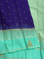 Load image into Gallery viewer, Classic Royal Blue &amp; Aqua Elegance Kanchipuram Handloom Silk Saree SS28634
