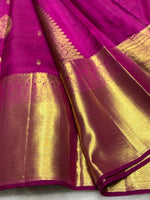 Load image into Gallery viewer, Classic Magenta Purple 2gm Zari Bridal Elegance Kanchipuram Handloom Silk Saree SS25367
