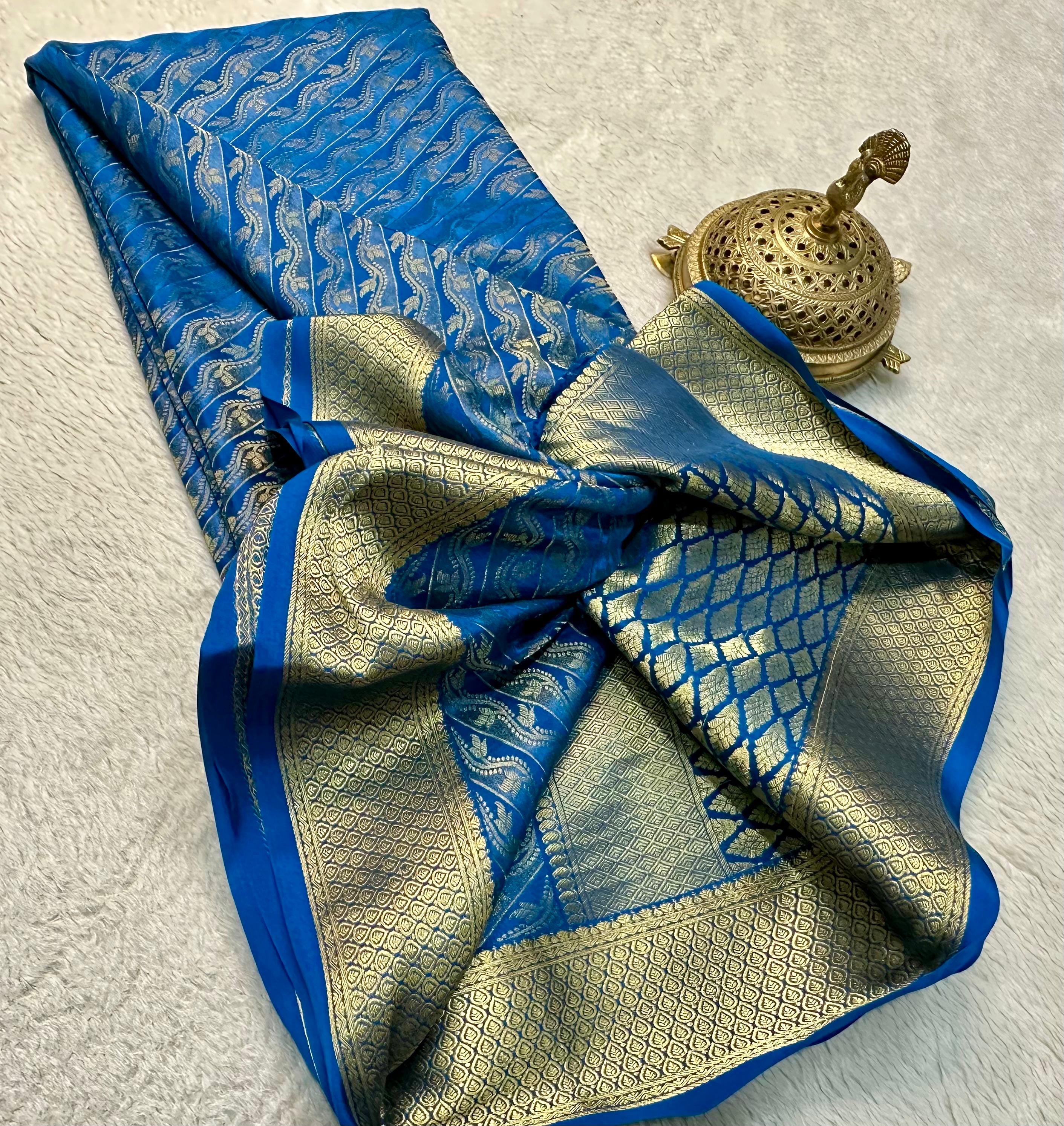 Classic Robin Blue Elegance Mysore Silk Saree SS24624