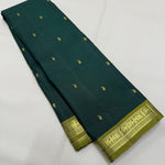 Load image into Gallery viewer, Classic Pine Green 1gm Gold Zari Elegance Kanchipuram Handloom Silk Saree SS25276
