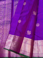 Load image into Gallery viewer, Classic Violet 2gm Zari Elegance Kanchipuram Handloom Silk Saree SS27086
