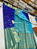 Load image into Gallery viewer, Classic Robin Blue &amp; Ice Blue Bridal Elegance Kanchipuram Handloom Silk Saree SS23707
