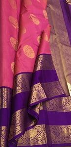 Classic Pink & Violet Elegance Handloom Soft Silk Saree SS26463