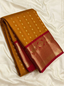 Classic Mustard & Red Elegance Kanchipuram Silk Saree SS24210