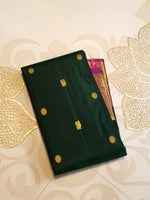 Load image into Gallery viewer, Classic Bottle Green &amp; Dark Pink 2gm Zari Korvai Elegance Kanchipuram Handloom Silk Saree SS28300

