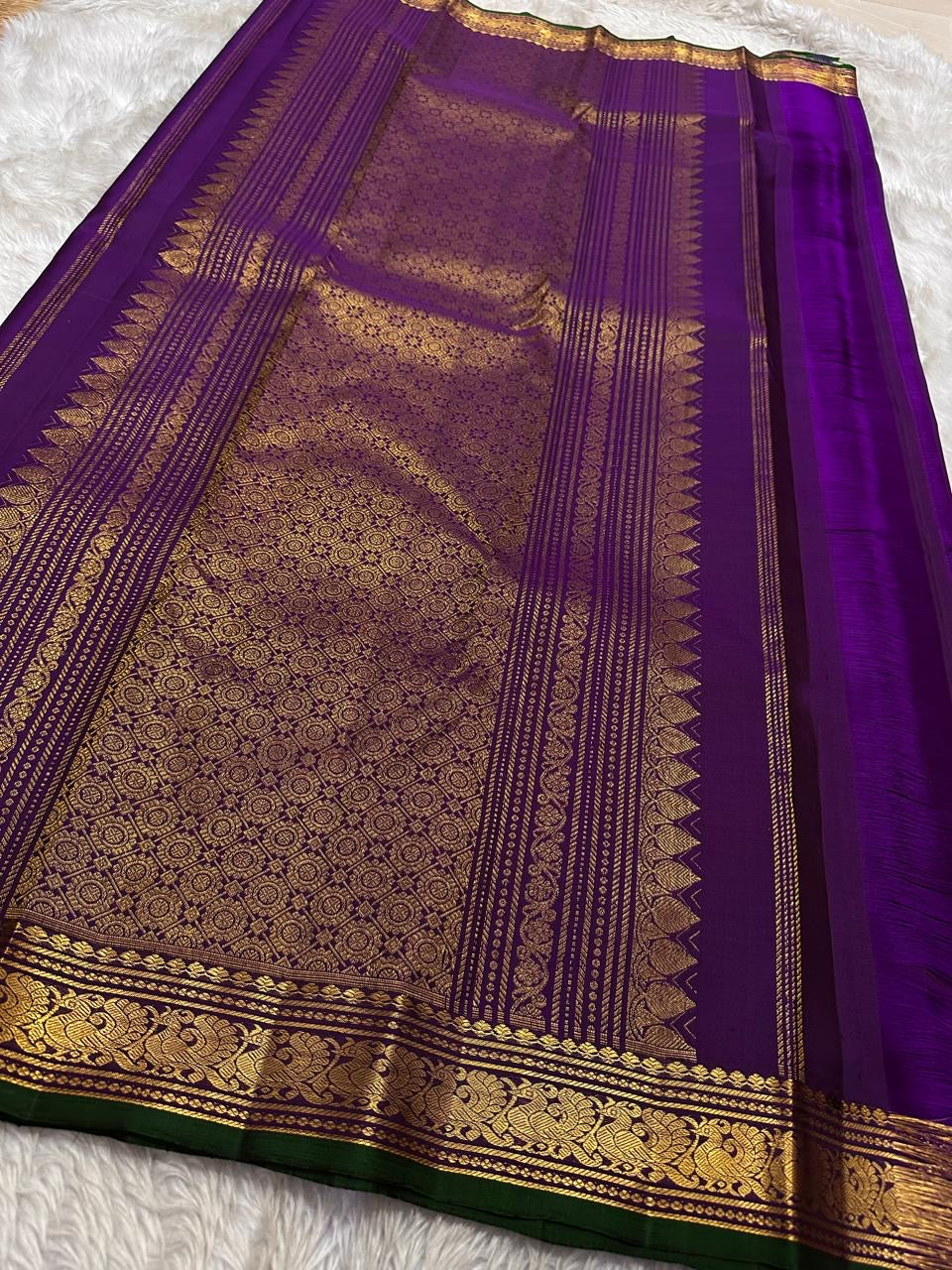 Classic Teal Blue & Vadamalli Elegance Kanchipuram Handloom Silk Saree SS25389