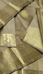 Load image into Gallery viewer, Classic Oatmeal Beige 2gm Zari Kanchipuram Handloom Silk Saree SS26604
