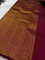Load image into Gallery viewer, Classic Maroon Bridal Elegance Kanchipuram Handloom Silk Saree SS27239

