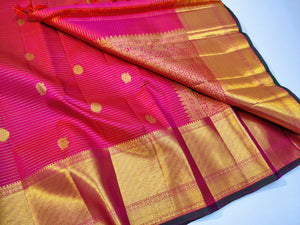 Classic Hot Pink Elegance Kanchipuram Handloom Silk Saree SS24831