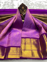 Load image into Gallery viewer, Classic Lavender 2gm Zari Elegance Kanchipuram Handloom Silk Saree SS25273
