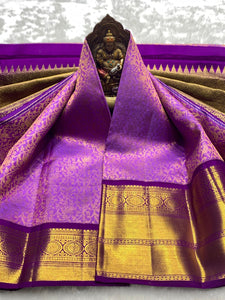 Classic Lavender 2gm Zari Elegance Kanchipuram Handloom Silk Saree SS25273