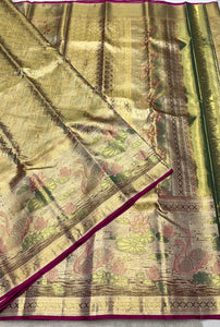 Classic Gold 2gm Zari Bridal Elegance Kanchipuram Handloom Silk Saree SS25366