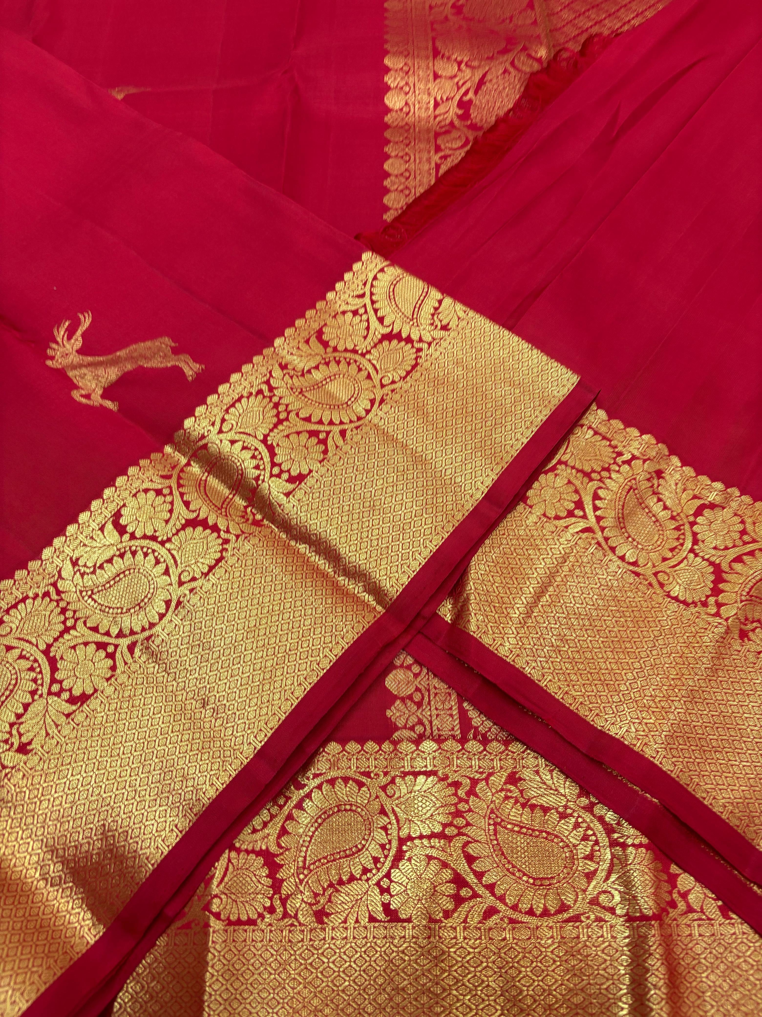 Classic Pink 1gm Zari Bridal Elegance Kanchipuram Handloom Silk Saree SS24759