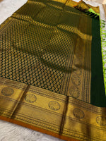 Load image into Gallery viewer, Classic Lime Green 2gm Zari Brocade Bridal Elegance Kanchipuram Handloom Silk Saree SS26399
