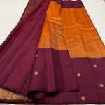 Load image into Gallery viewer, Classic Orange &amp; Maroon 2gm Zari Elegance Kanchipuram Handloom Silk Saree SS24221
