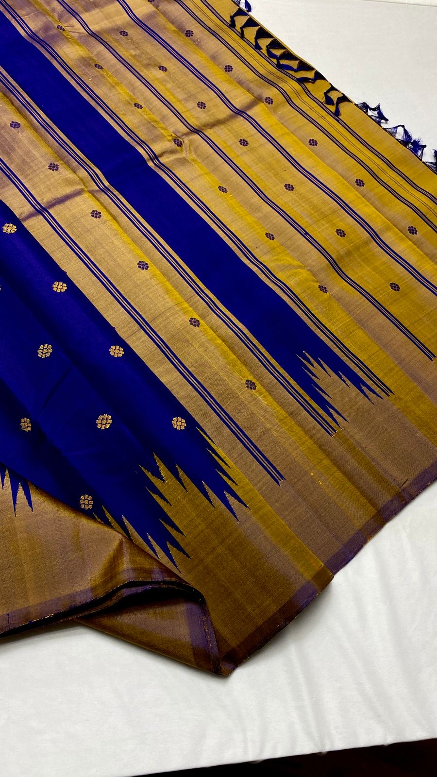 Classic Royal Blue Kanchipuram Handloom Silk Saree SS26260