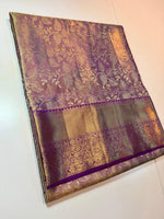 Load image into Gallery viewer, Classic Lavender Elegance Kanchipuram Tissue Handloom Silk Saree SS24507
