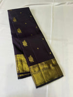 Load image into Gallery viewer, Classic Chocolate Brown Elegance Kanchipuram Handloom Silk Saree SS27164
