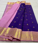 Load image into Gallery viewer, Classic Navy Blue &amp; Pink 2gm Zari Elegance Kanchipuram Handloom Silk Saree SS24471
