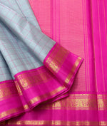 Load image into Gallery viewer, Classic Grey &amp; Deep Pink 2gm Zari Elegance Kanchipuram Handloom Silk Saree SS23550
