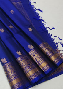 Classic Royal Blue Elegance Handloom Soft Silk Saree SS25641
