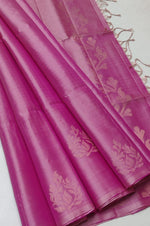 Load image into Gallery viewer, Classic Onion Pink Double Warp Handloom Soft Silk Saree SS27868
