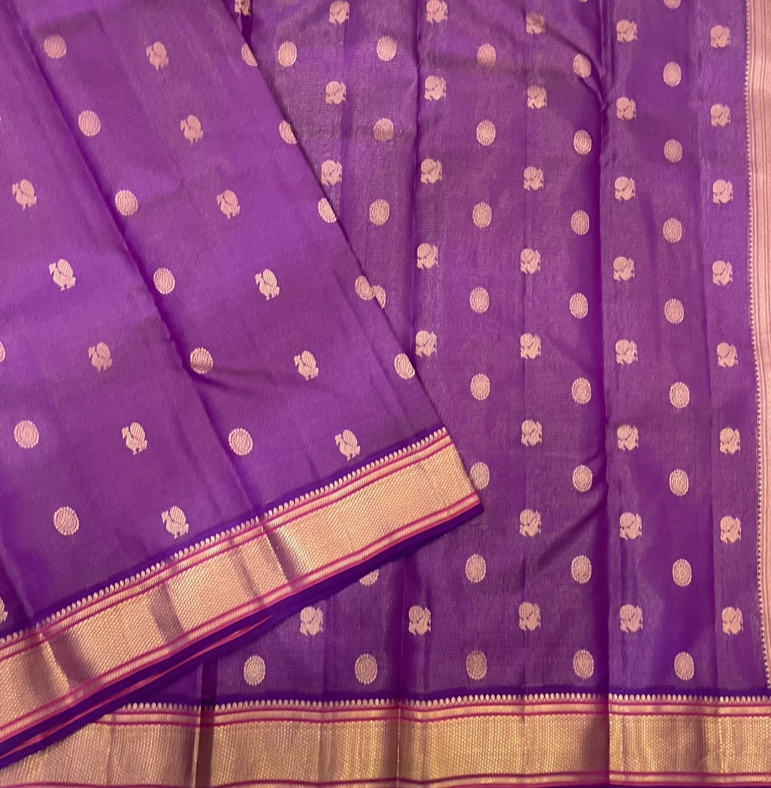 Classic Purple Jam 1gm Zari Elegance Kanchipuram Handloom Silk Saree SS24453