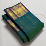 Load image into Gallery viewer, Classic  Peacock Green &amp; Violet 2gm Zari Elegance Kanchipuram Handloom Silk Saree SS28389
